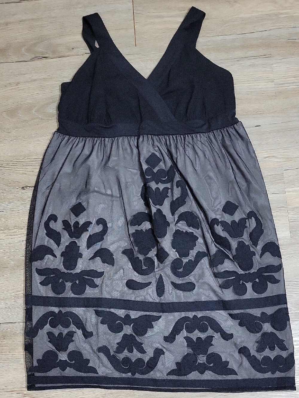 INC International Concepts Black and Gray Damask Midi Dress